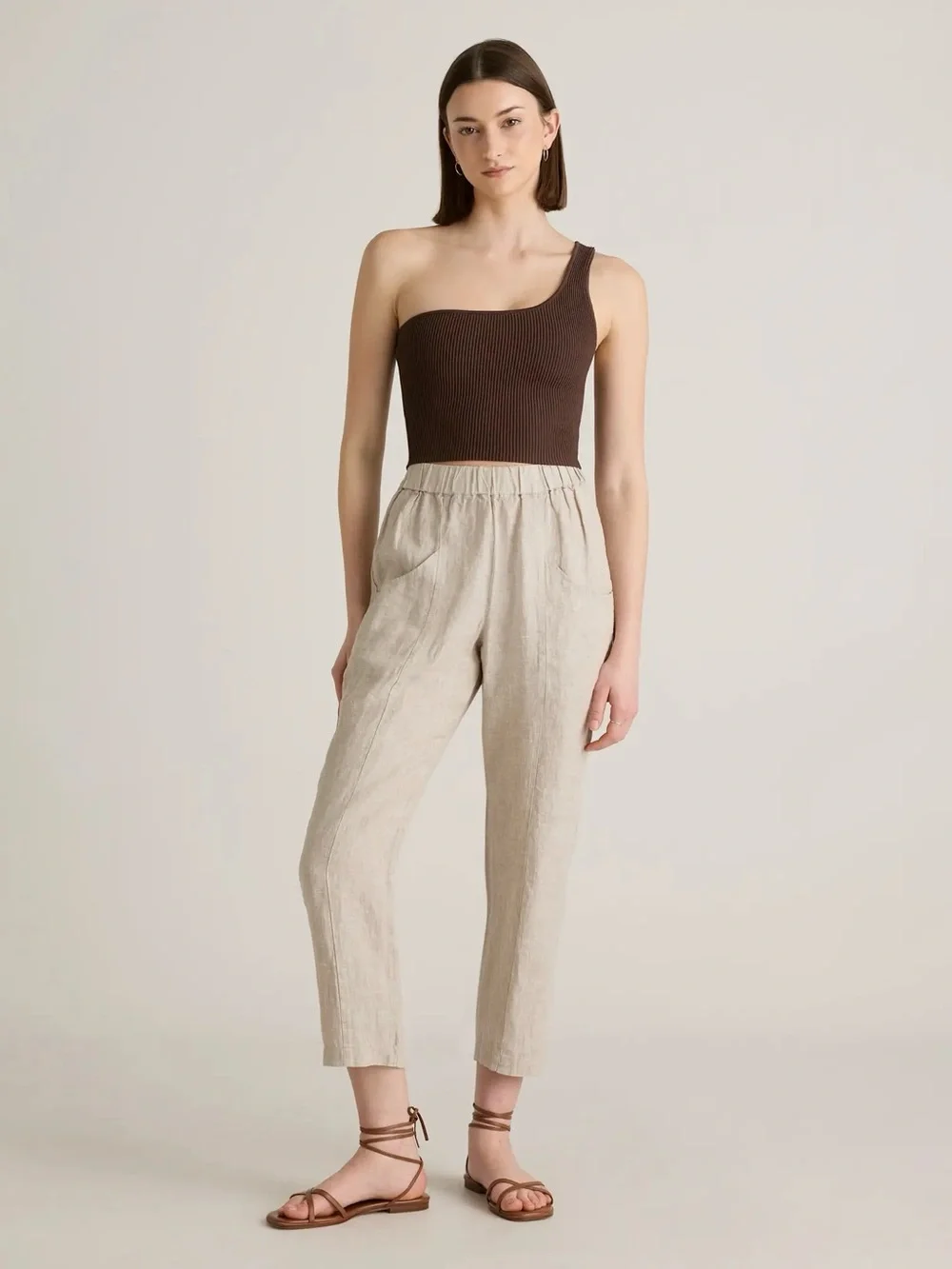 Quince | 100% European Linen Tapered Ankle Pants in Flax ~ Large